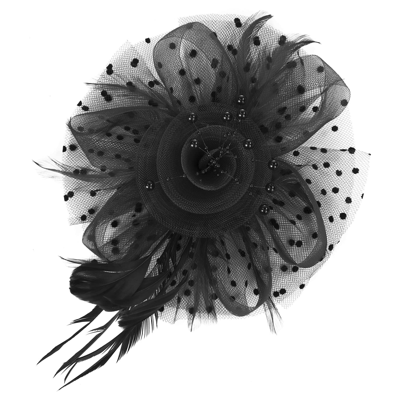 Century Star Kentucky Derby Hats & Fascinators for Women - Elegant Tea Party Hats with Flowers, Mesh Ribbons & Feathers - Flapper Headband Hair Clips for Derby Races, Weddings & Special Events