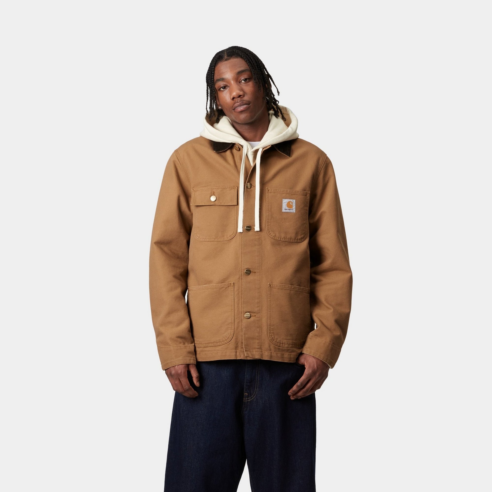 Michigan Chore Coat - Spring Work Jacket | Hamilton Brown Rinsed Denim | Perfect for Outdoor Work & Casual Wear