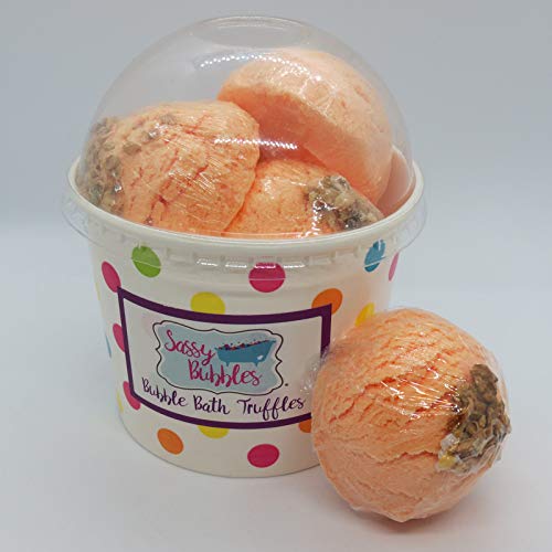 Sassy Bubbles Mango Mandarin Bubble Bath Truffles - 5 Pack | Luxurious Bath Bombs for Relaxation & Self-Care | Perfect for Spa Nights, Gift Sets & Aromatherapy