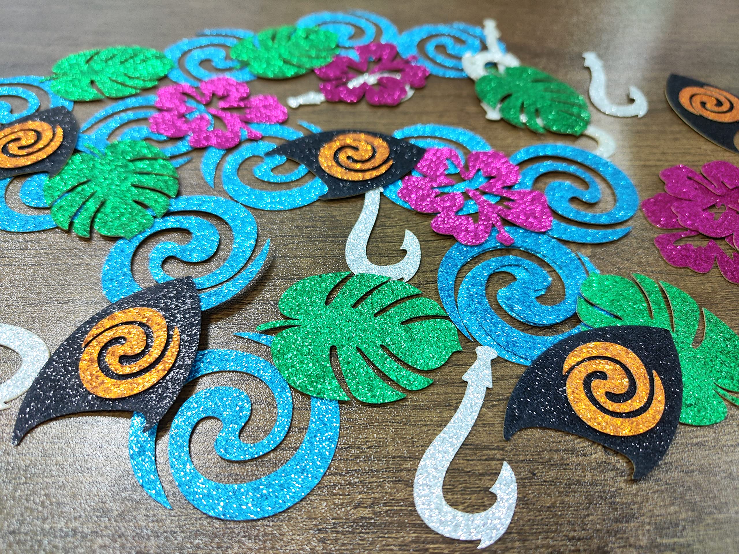 200Pcs Moana Birthday Confetti - Tropical Hawaiian Party Decorations for Baby Showers, Luau Theme Parties & Table Decor - Perfect for Disney Moana Themed Celebrations