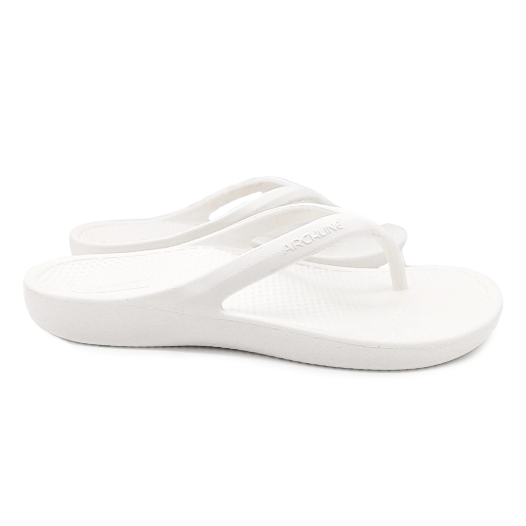 Archline Rebound Orthotic Thongs for Women & Men - White Comfortable Sandals with Arch Support - Perfect for Plantar Fasciitis, Flat Feet & Everyday Wear