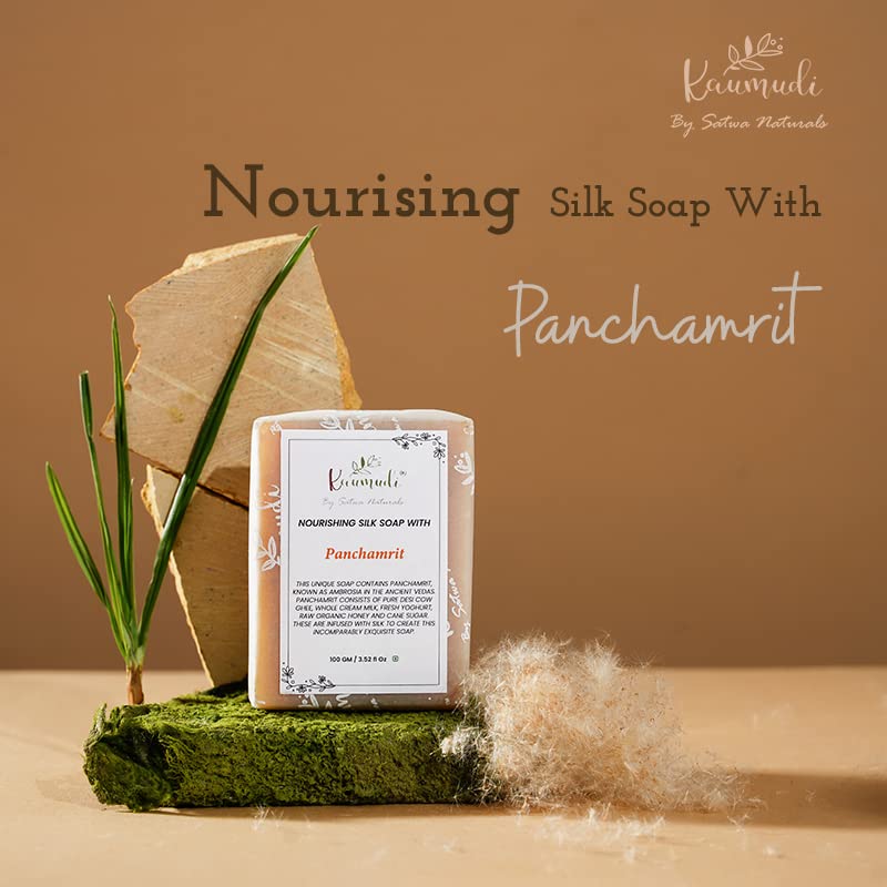 Kaumudi Nourishing Silk Soap with Panchamrit - Luxurious Ayurvedic Skincare for Glowing Skin | Perfect for Daily Cleansing & Spa Treatments