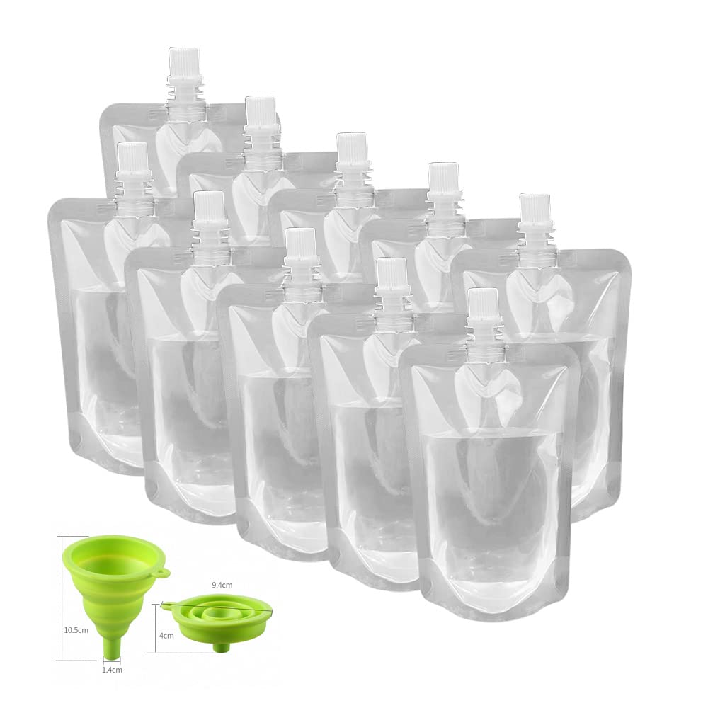 NAICHA Reusable Leak-Proof Liquor & Juice Pouches - Portable Water Bags for Camping, Hiking, Travel & Seed Storage | Multi-Purpose Drink Containers