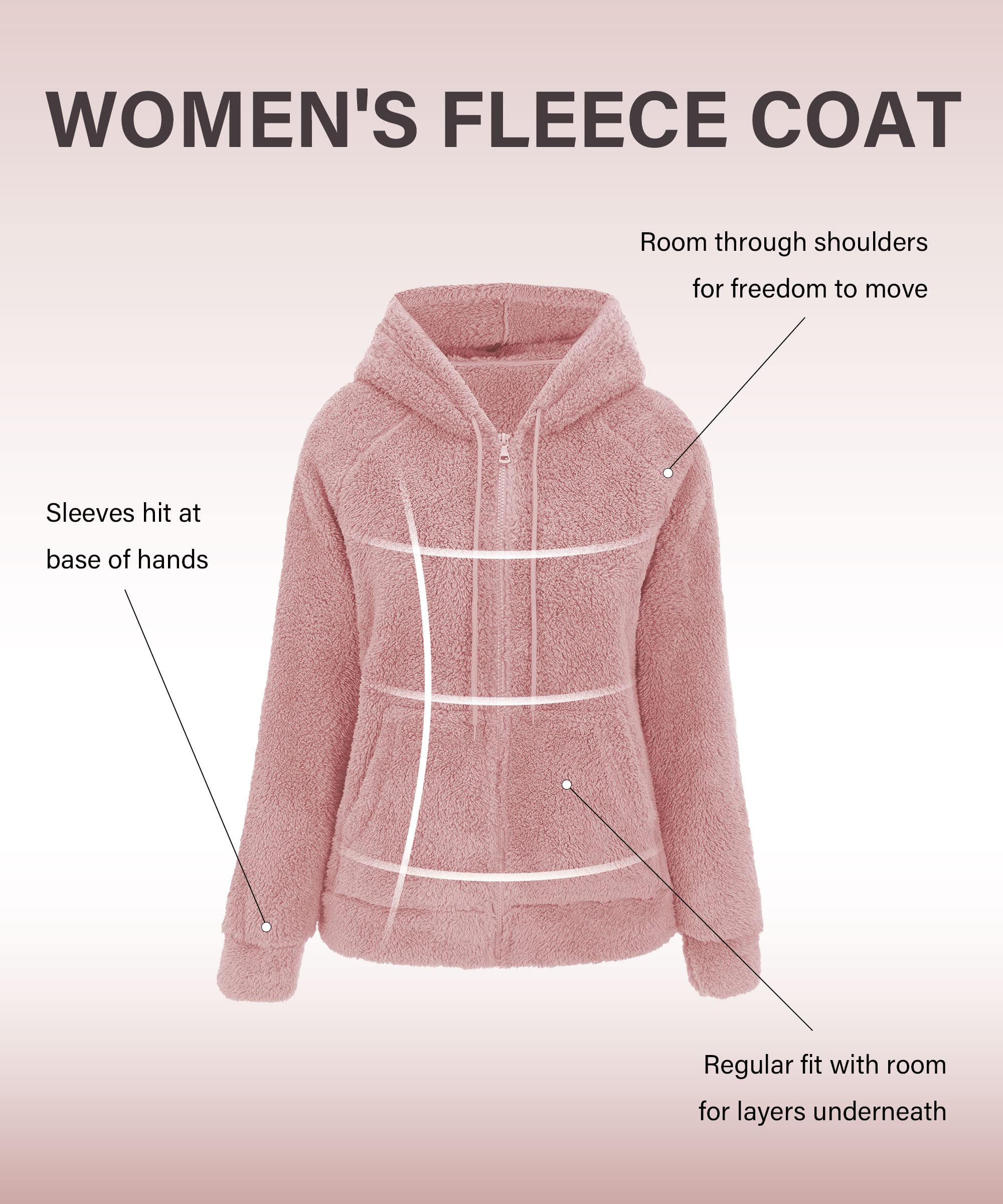 RISISSIDA Women's Faux Fur Fleece Lightweight Jacket - Spring Fall Transitional Fashion Coat for Women - Cute Thin Outerwear for Casual Wear, Date Night & Office Outfits