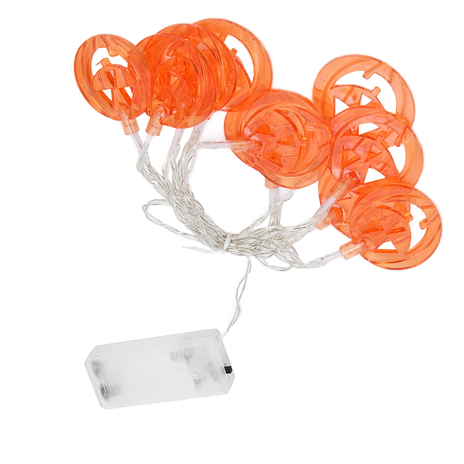 Entatial Halloween Pumpkin String Lights - 10 LED Warm White Plastic Lights for Bedroom, Garden & Halloween Party Decorations | Indoor Outdoor Holiday Decor