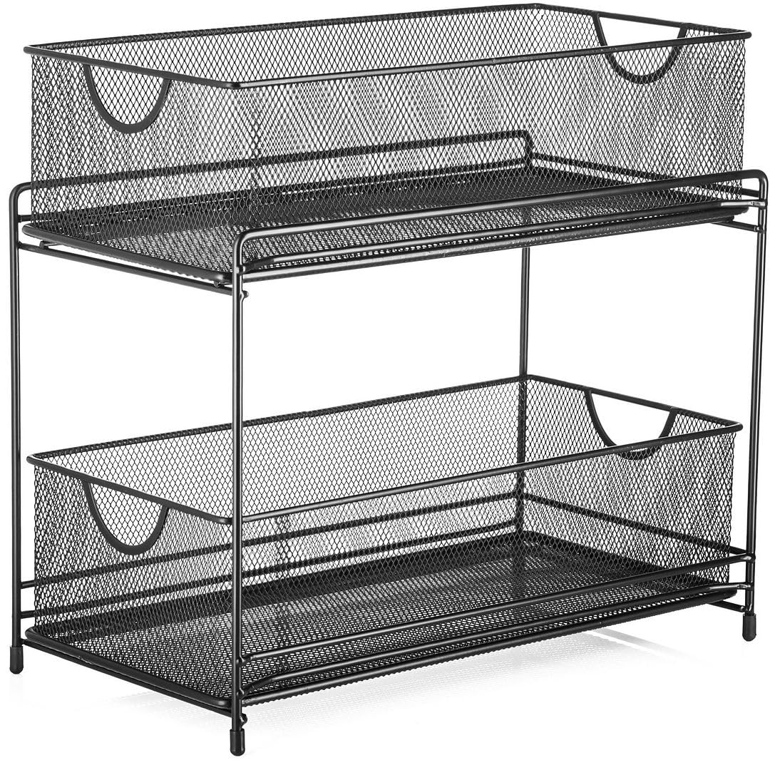 2-Tier Mesh Sliding Drawer Organizer Basket - 14