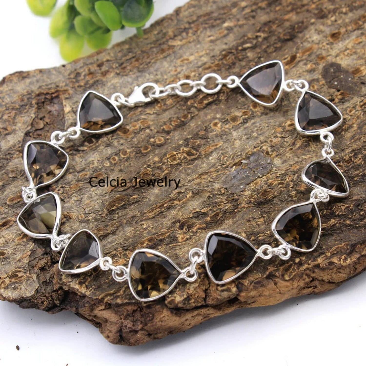 925 Sterling Silver Smoky Quartz Bracelet for Women & Men - Handcrafted Gemstone Jewelry for Gifts & Daily Wear