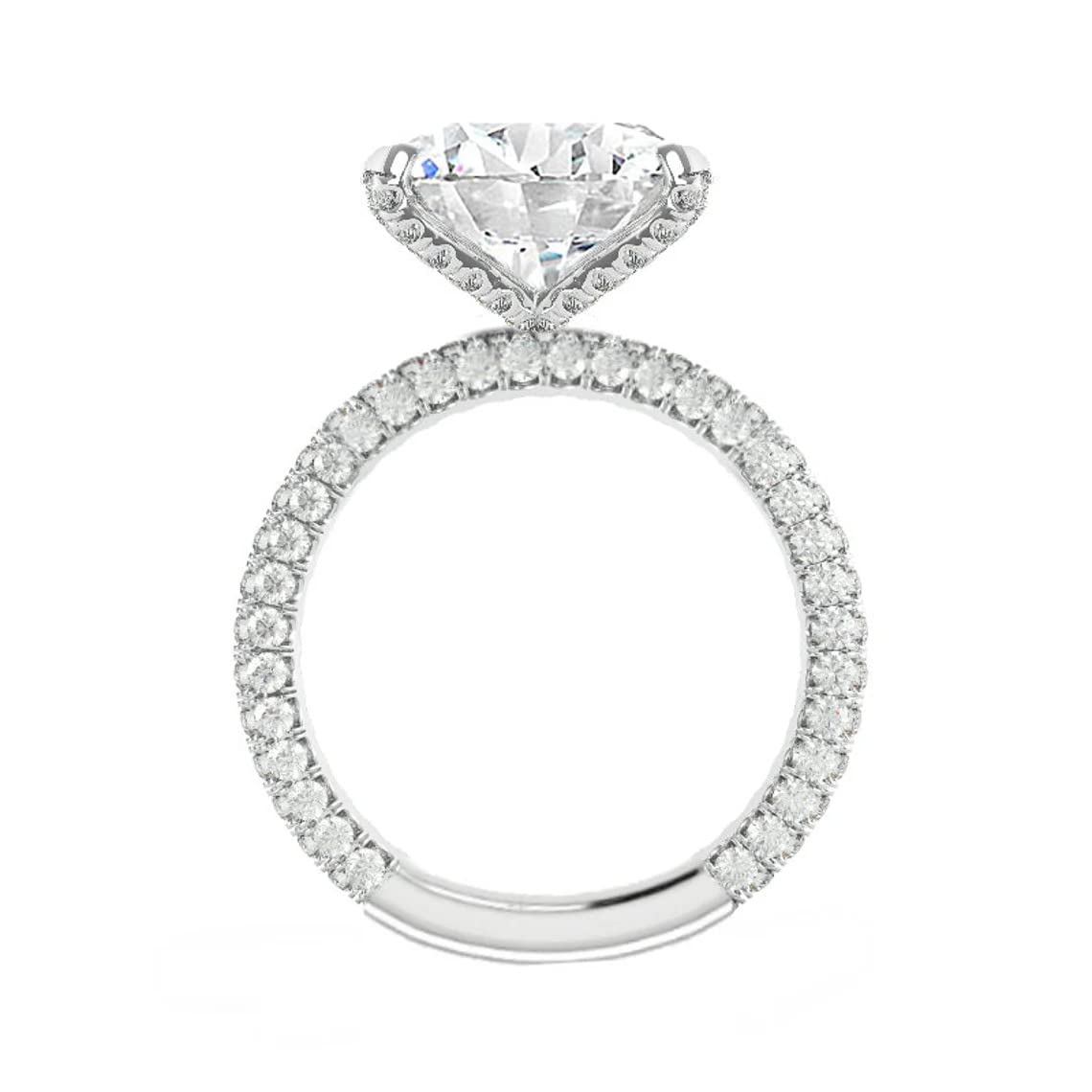 3 CT Emerald Cut Moissanite Engagement Ring Set for Women - Vintage Halo Solitaire Wedding Band, Anniversary Promise Ring - Perfect for Bridal, Proposals & Special Occasions