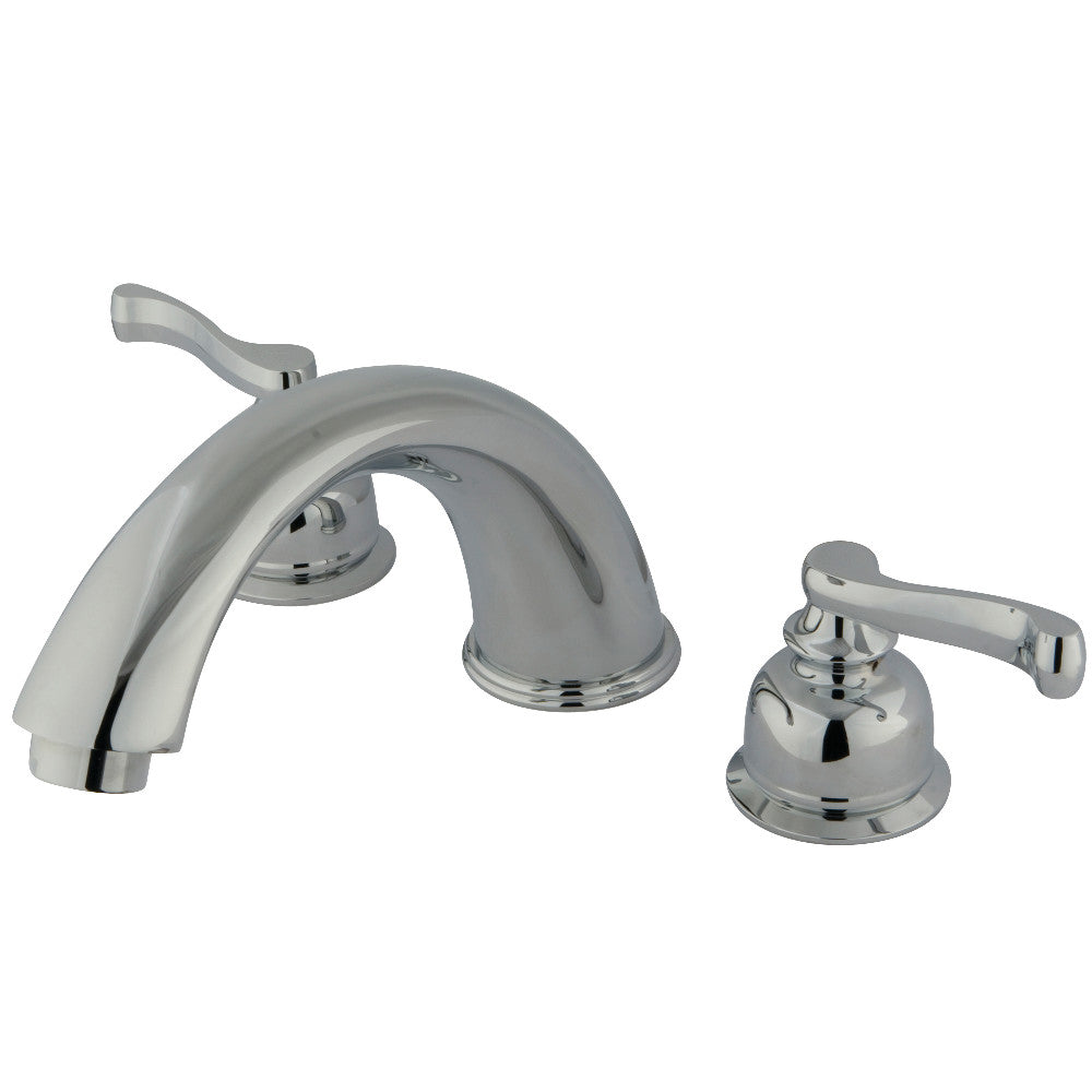 Kingston Brass KB361FL Two Handle Roman Tub Faucet - Classic Vintage Style Bathroom Faucet with Cross Handles for Freestanding Tubs - Perfect for Luxury Bathrooms, Spa Retreats & Master Suites