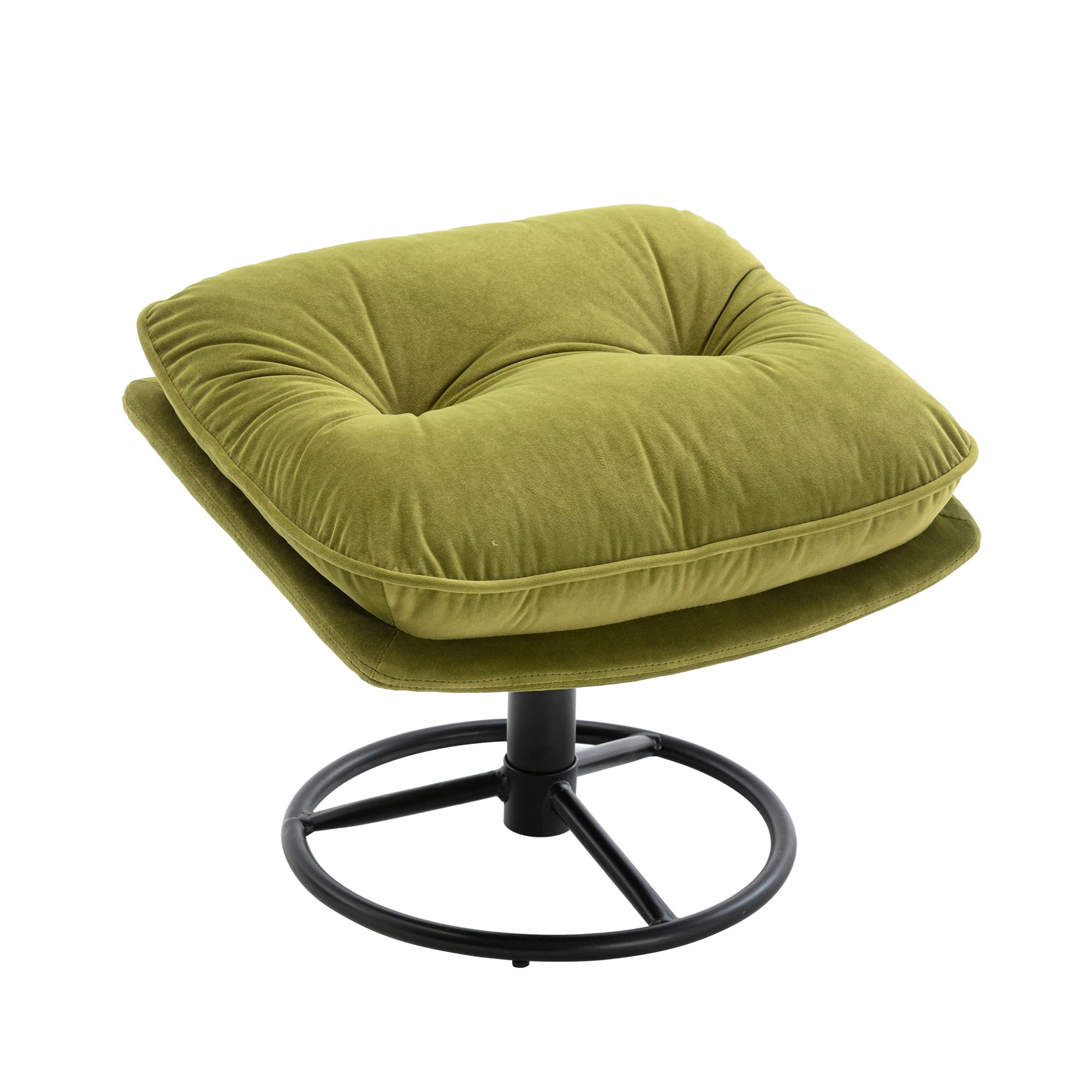 Velvet Swivel Accent Lounge Chair with Ottoman - Modern Cozy Living Room Chair for TV Watching, Reading & Relaxing - Upholstered Lazy Sofa & Chase Lounger for Bedroom, Living Room & Reading Nook (Green)