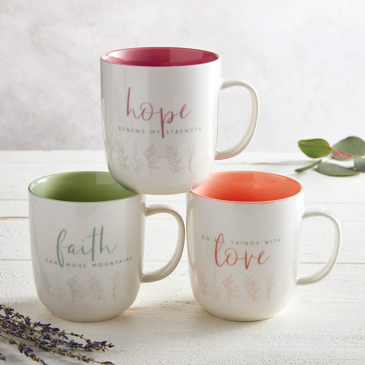 Creative Brands Faithworks Heart and Soul Bone China Mug - 14oz Inspirational Coffee Cup with 'All Things With Love' Design - Perfect for Tea, Coffee, and Thoughtful Gifts