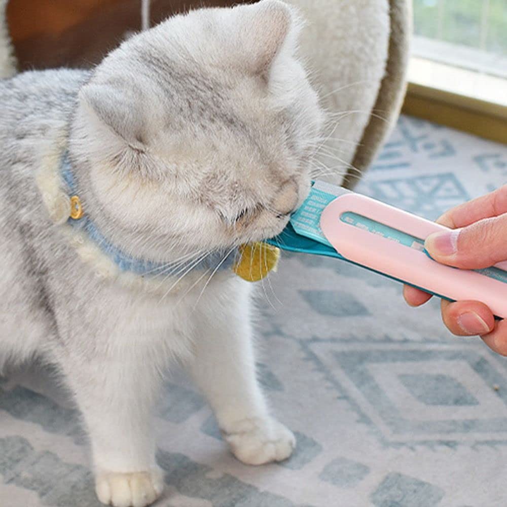 Gofidin 2PCS Cat Food Spoon - Squeeze Strip Pet Feeder for Wet Food, Multi-Functional Silicone Spoon for Cats & Dogs - Perfect for Travel, Feeding, and Portion Control