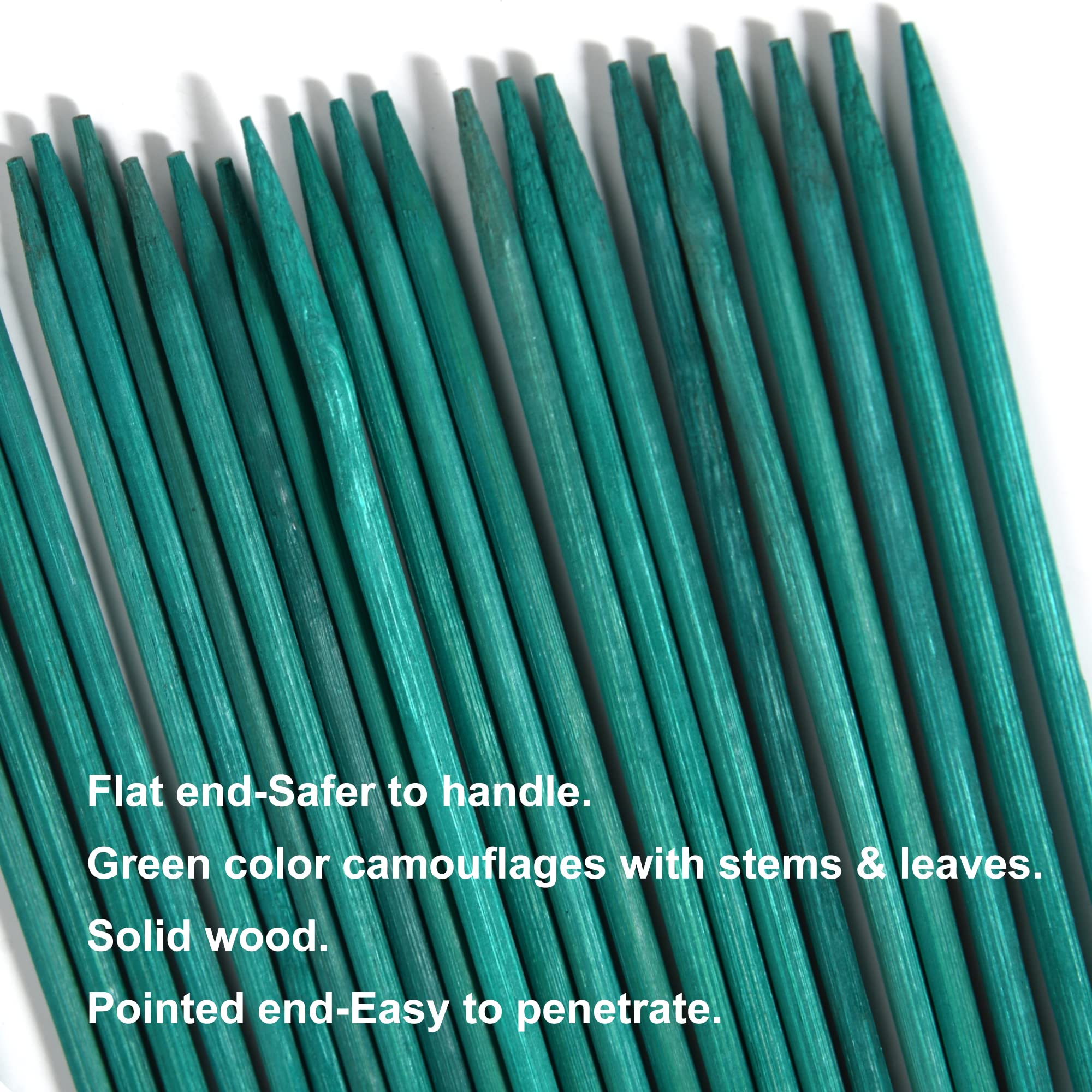 100 Pcs 18 Inch Green Bamboo Plant Sticks - Floral Plant Support Stakes with 1 Roll Floral Tape & 1 Pack Garden Ties - Perfect for Garden Flowers, Tomato Plants, Vines & Indoor Potted Plants