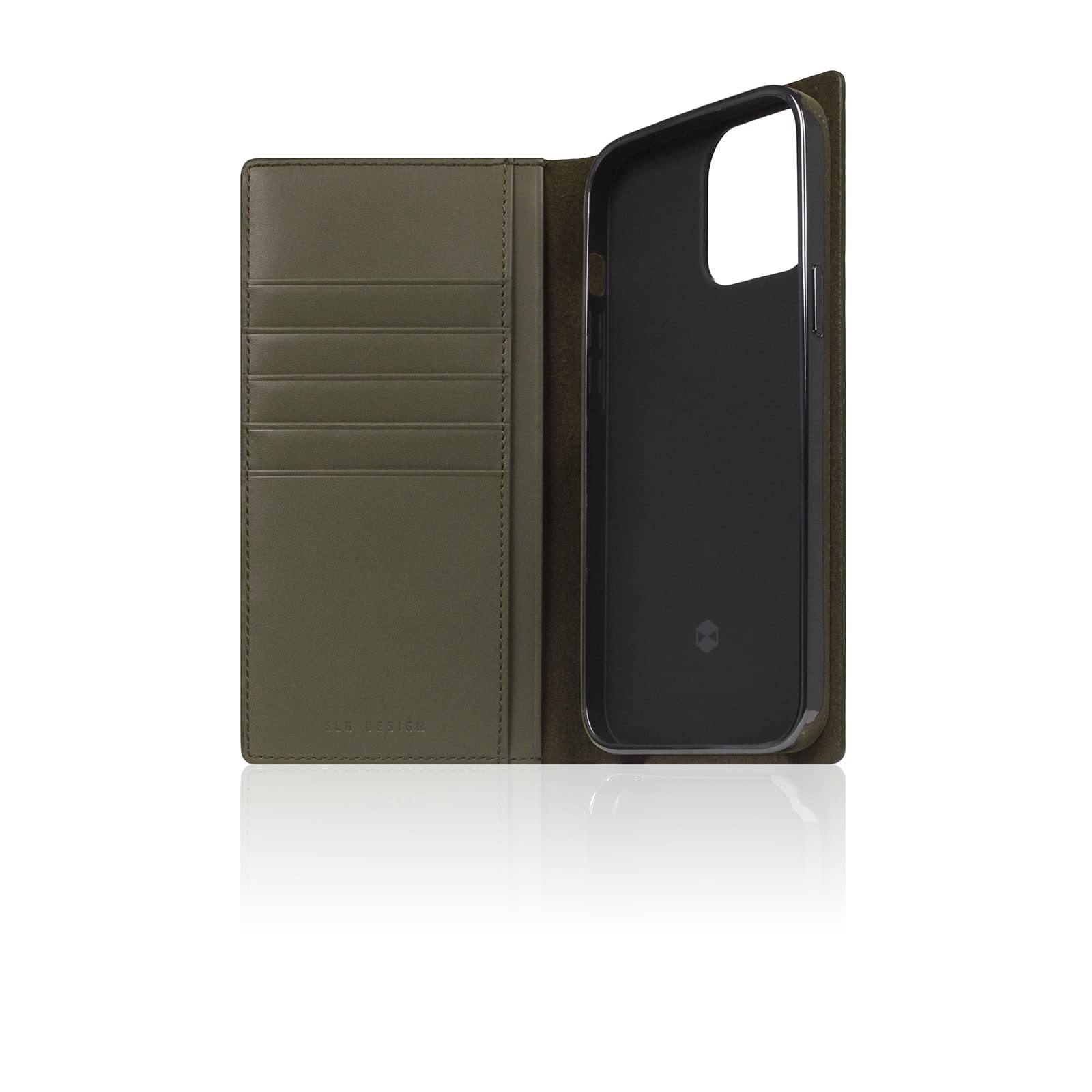 Premium Italian Carbon Leather Wallet Case for iPhone 12 Pro Max - Handcrafted Diary Style with Card Slots & Cash Pocket | RFID Protection | Luxury Gift Box Included (Khaki) | Perfect for Business Professionals & Daily Use