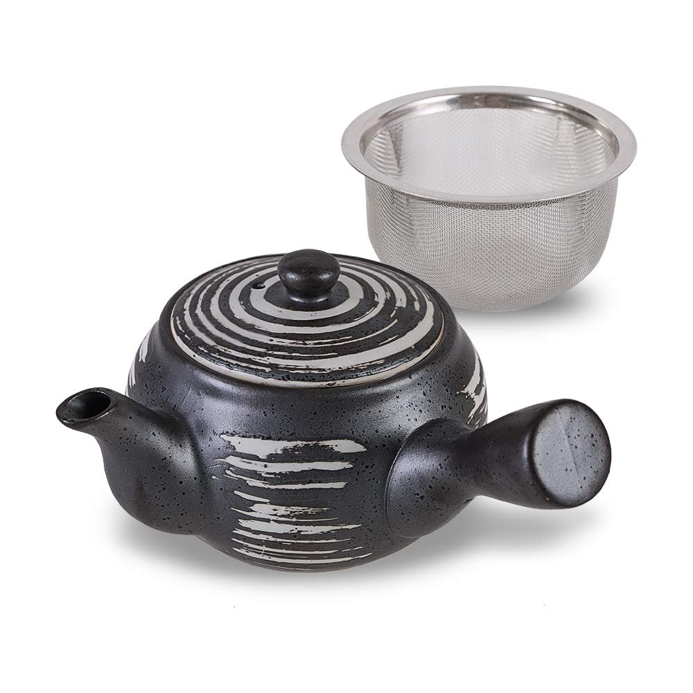 Premium Japanese Kyusu Teapot 11.8oz (350ml) - Ceramic Black Tea Pot with Built-in Infuser & Side Handle - Ideal for Loose Leaf Tea Brewing - Perfect Gift for Tea Lovers, Home & Office Use - Great for Afternoon Tea, Meditation or Hosting Guests