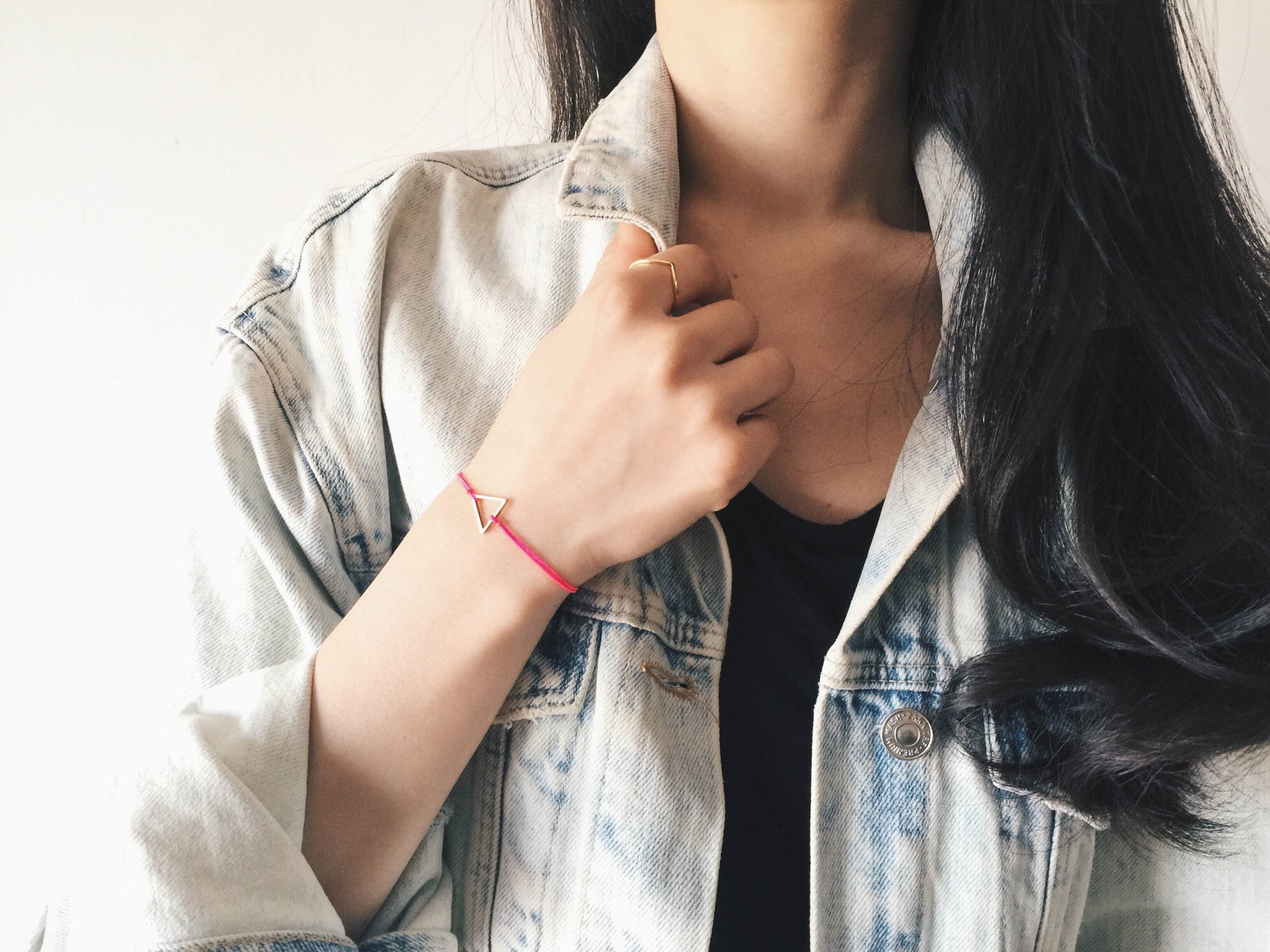 Triangle Brass Bracelet for Women - Vintage Geometric Jewelry with Mint Green Accents | Perfect for Boho Style, Layering & Everyday Wear
