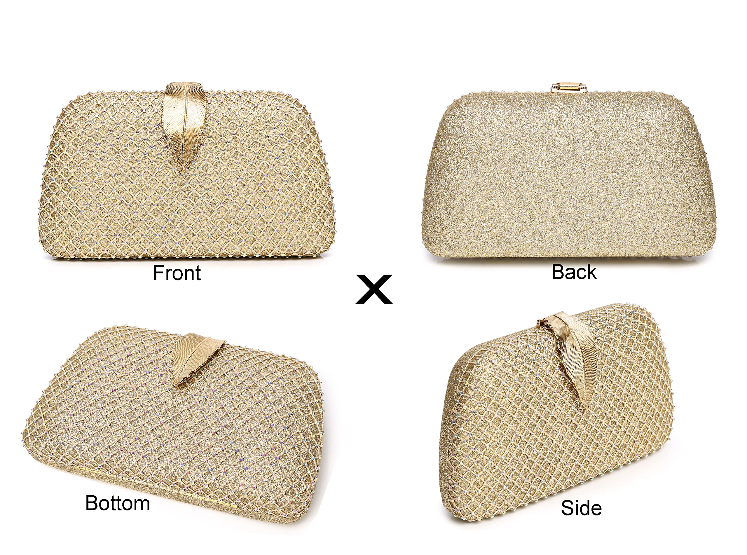 Elegant Colored Diamond Clutch Purses for Women - Perfect Evening Bags & Wedding Handbags | Luxury Evening Clutch Purse for Parties, Prom, Birthday Gifts & Special Occasions
