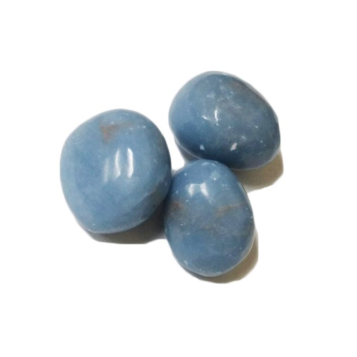 Angelite Tumbled Pocket Stone - Natural Healing Crystal for Stress Relief & Emotional Balance | Perfect for Meditation, Reiki, and Home Decor