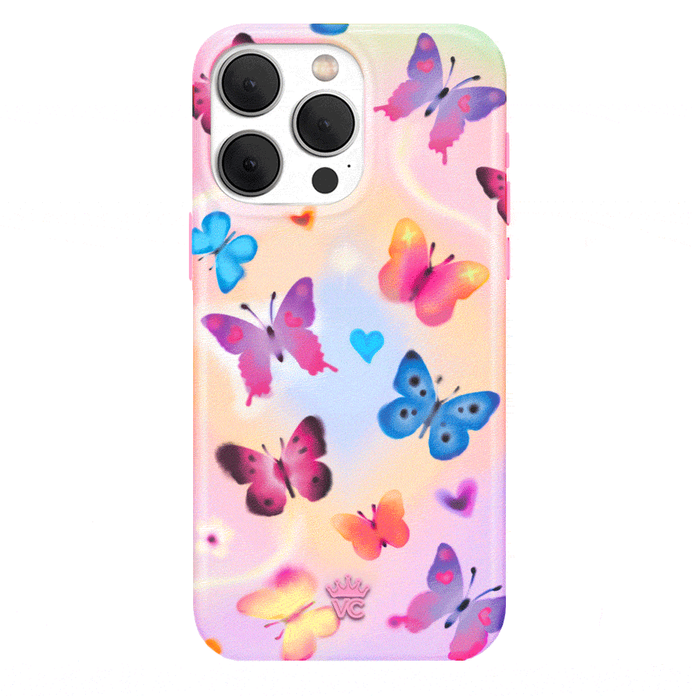 Aura Butterfly iPhone Case - Elegant Floral Design Protective Cover for iPhone 12/13/14/15 Pro Max - Perfect for Everyday Use, Travel & Special Occasions