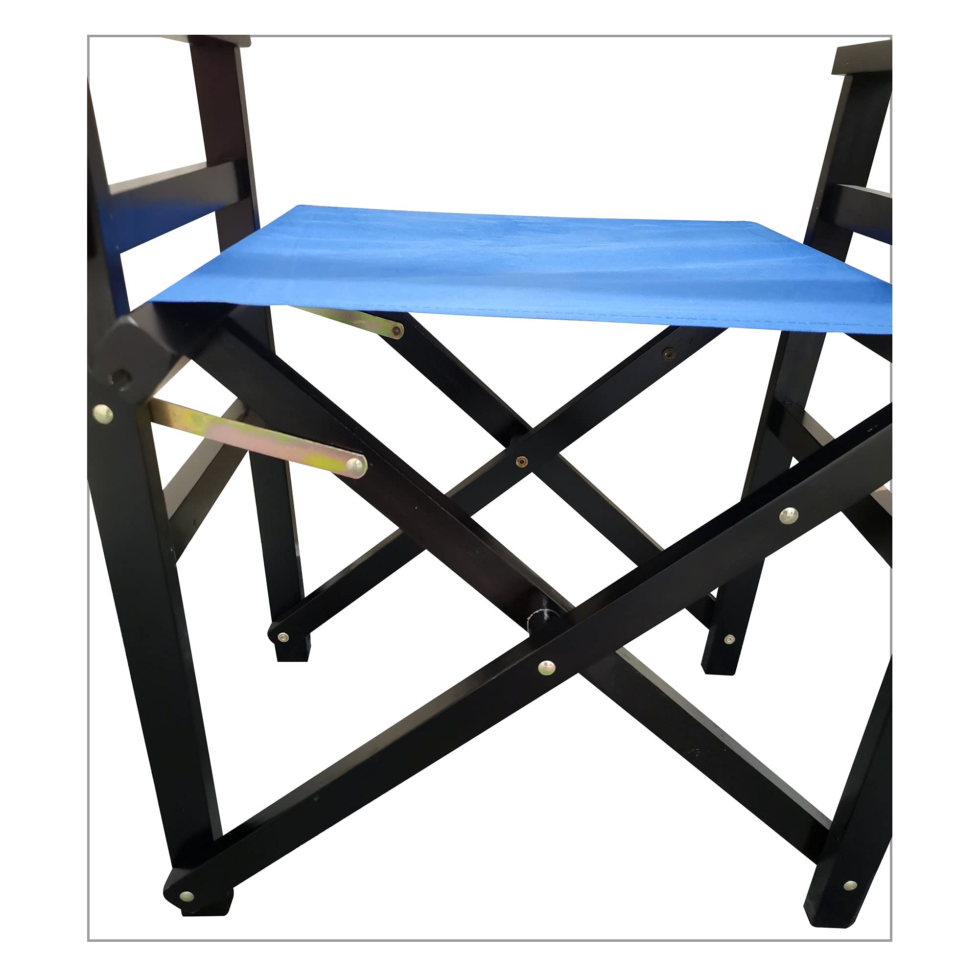 2-Pack Portable Folding Director Chairs - Wooden Frame with Durable Canvas Seat - Lightweight Camping Chairs for Outdoor, Patio, Garden, Fishing & Indoor Use - Easy Fold Design (Blue) - Perfect for BBQs, Beach Trips, Tailgating & Backyard Relaxation