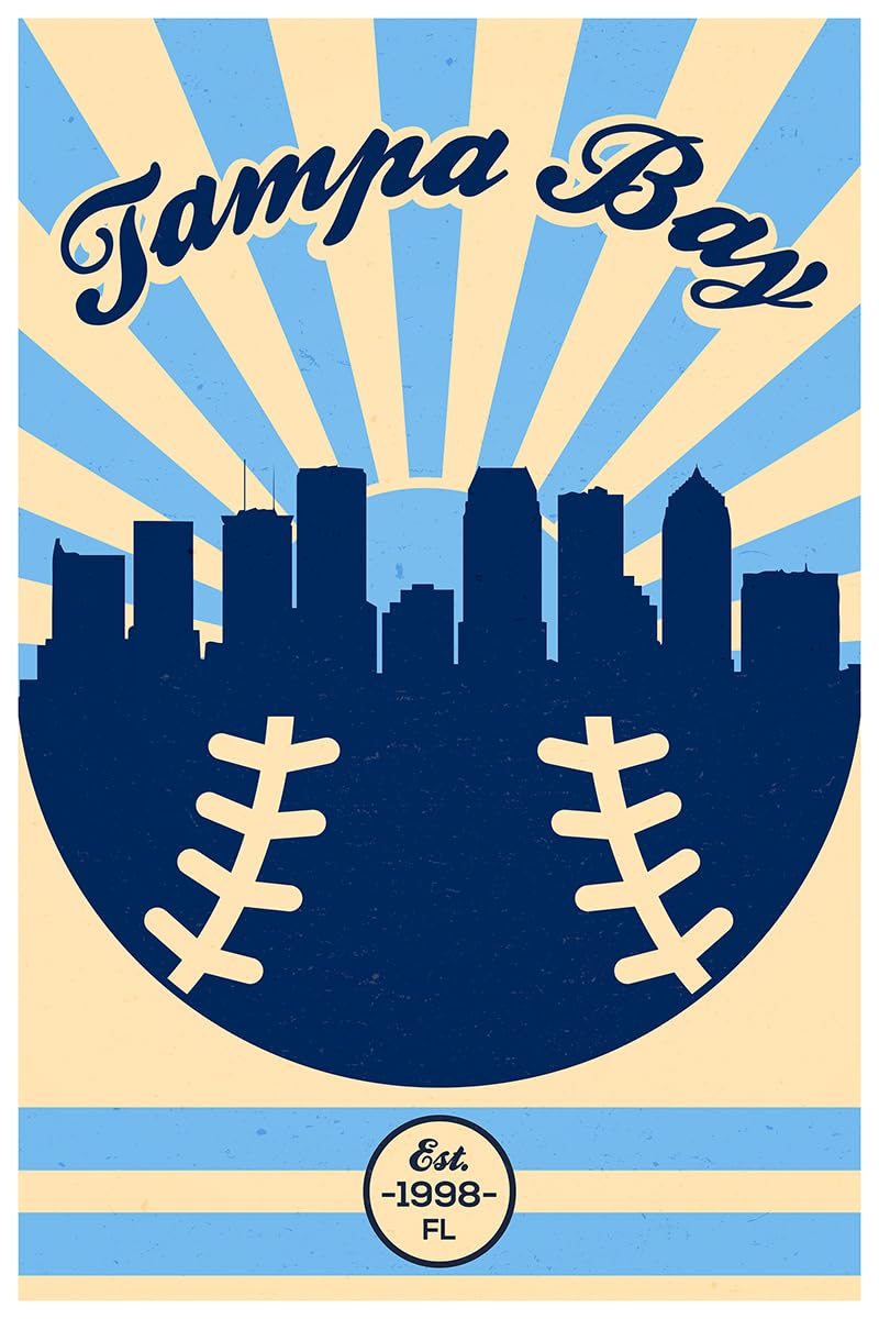 Tampa Bay Rays Vintage Baseball Poster 12x18 - Unframed Sports Wall Art Print for Home, Bedroom & Man Cave Decor | Perfect Gift for Baseball Fans & Vintage Sports Collectors