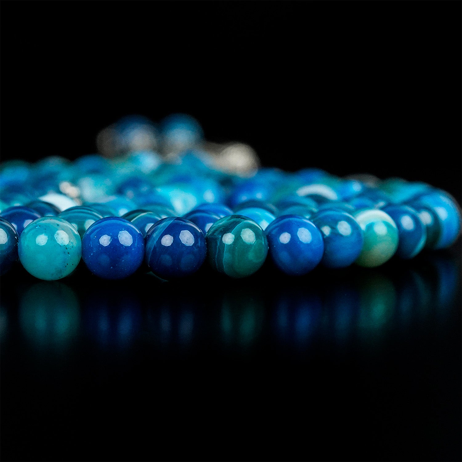Premium Islamic Prayer Beads - Aqua Blue Marbled Agate Stone Dhikr Beads for Muslim Meditation & Spiritual Healing | Perfect for Daily Worship, Stress Relief & Mindful Reflection
