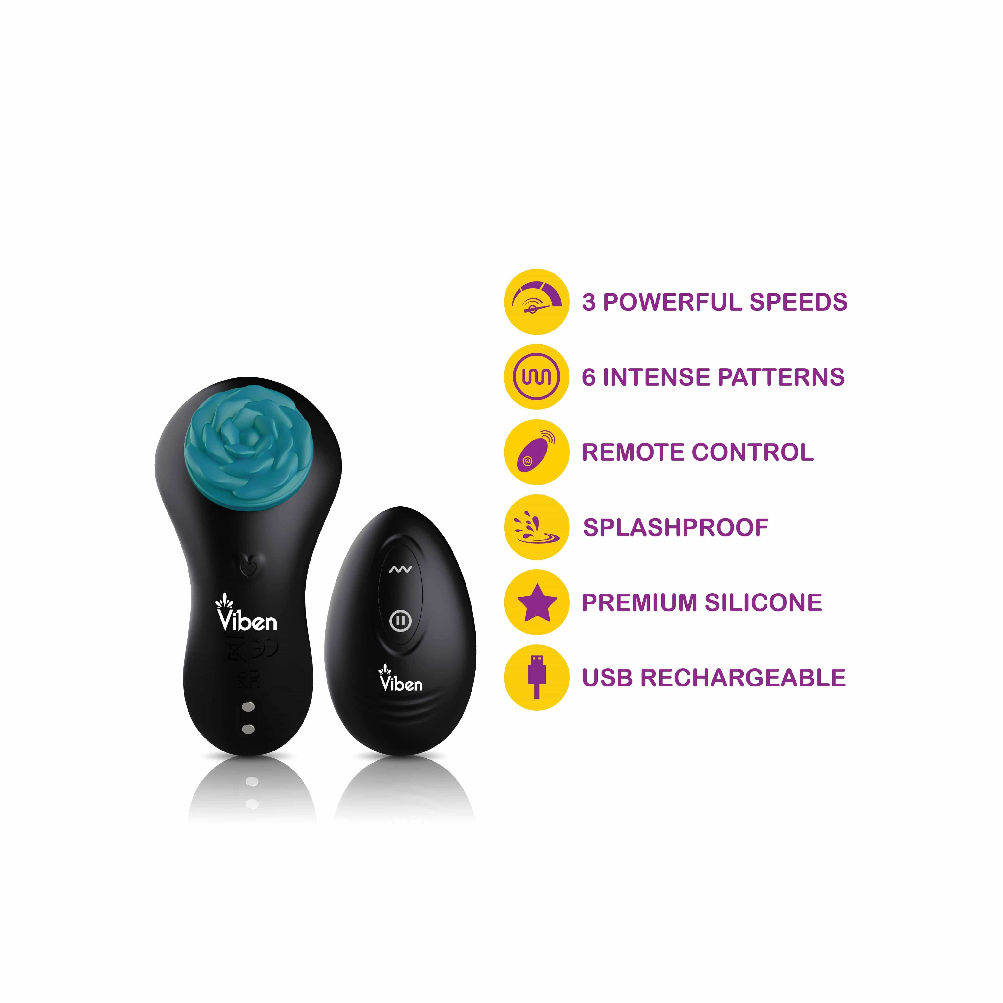 Secret Seduction Black Panty Vibe - Discreet Wearable Vibrator for Couples & Solo Play, Perfect for Date Nights & Travel