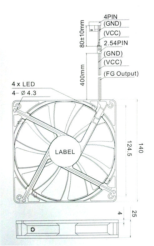Lian Li 140mm x 140mm x 25mm Crystal Clear PC Case Fan with Red LED Lighting - High Performance Ball Bearing for Gaming PC, Workstation, and Server Cooling