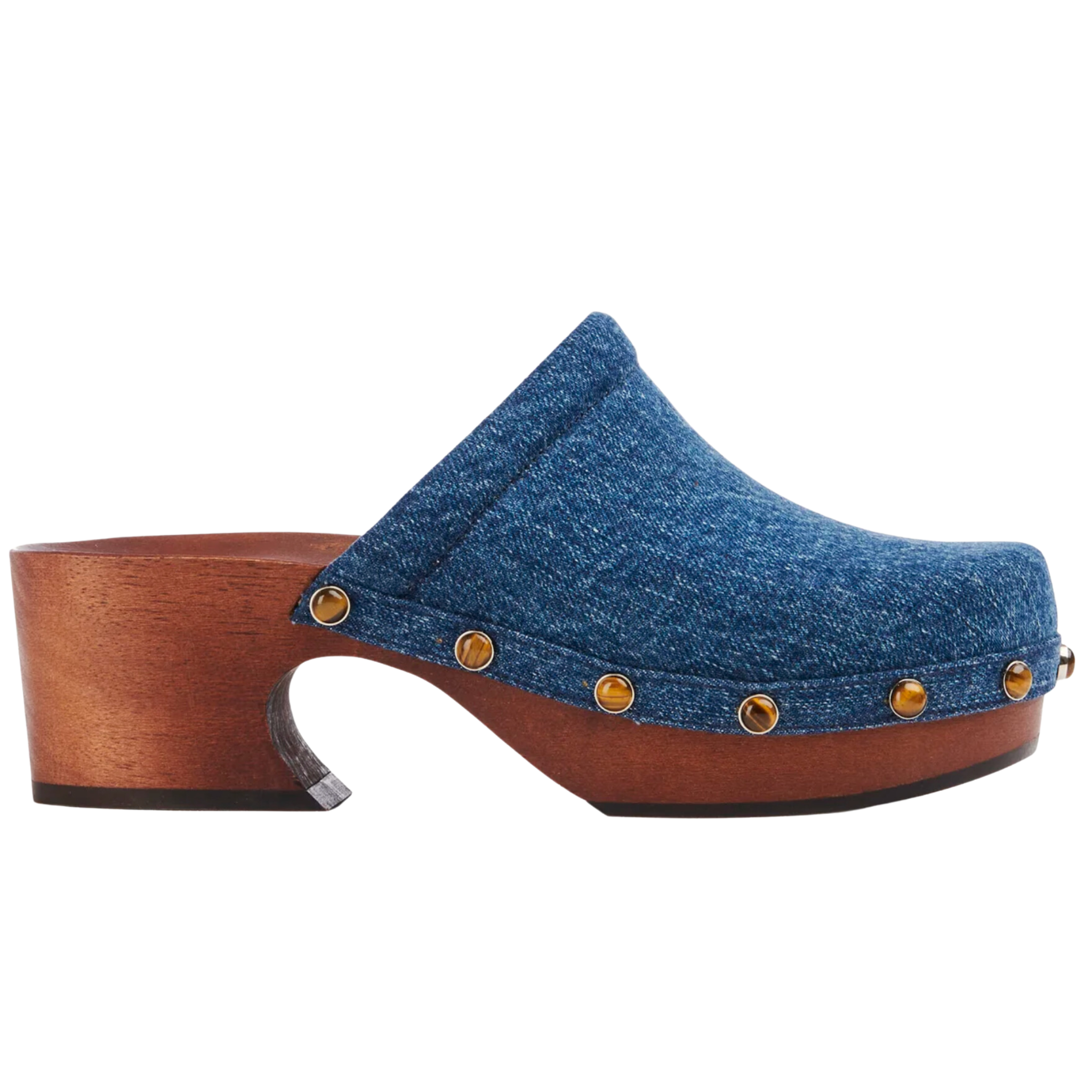 Aurna Women's Denim Clogs - Comfortable Slip-On Shoes for Casual Wear, Home & Garden, Beach Outings