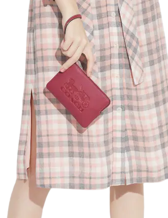 Coach Corner Zip Wristlet with Horse and Carriage Print - Stylish Leather Wallet for Women | Perfect for Everyday Use, Travel & Gifts