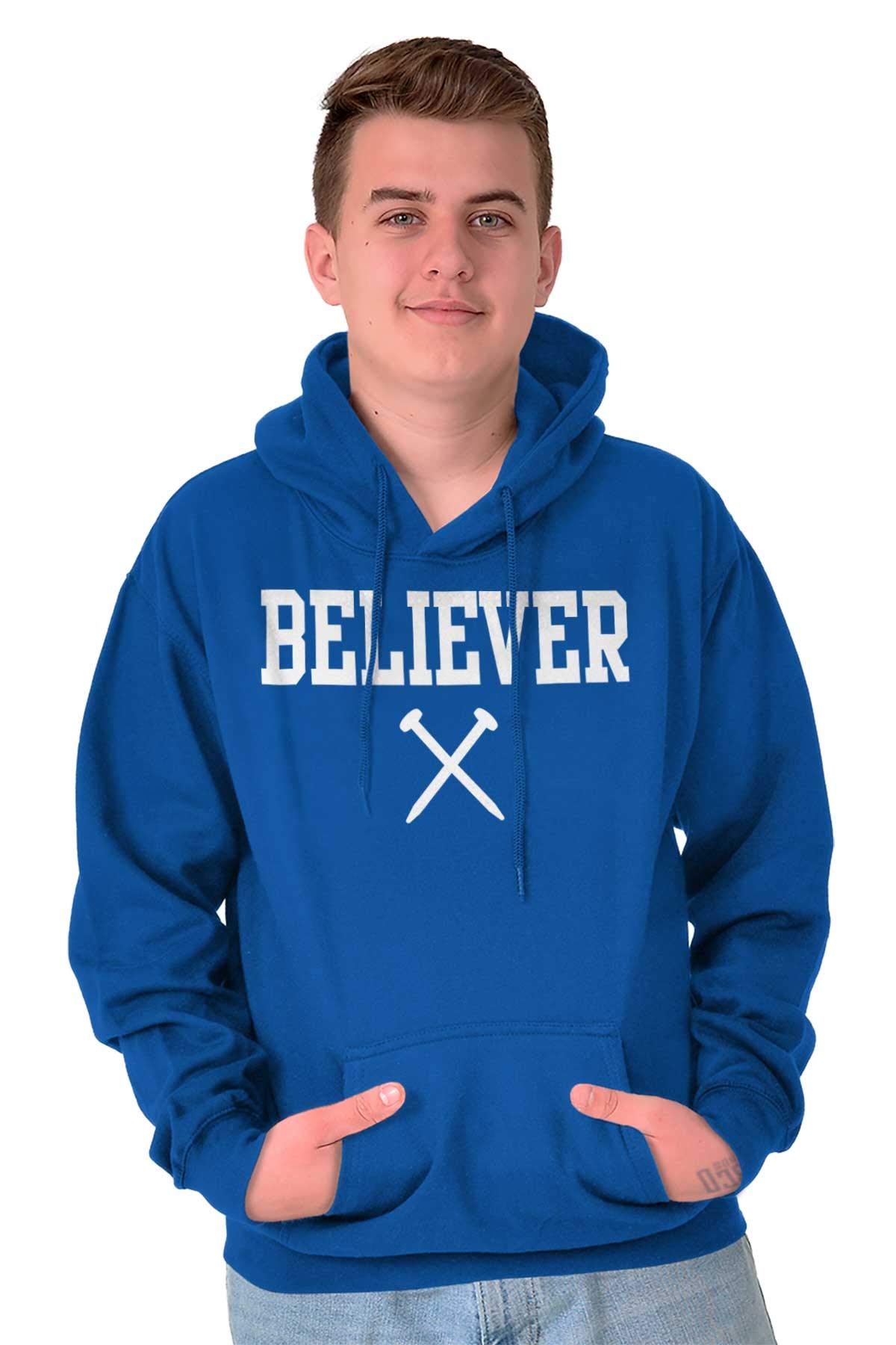 Christian Cross Hoodie Sweatshirt for Women & Men - Teaze Believer Classic Design - Perfect for Church, Bible Study & Faith-Based Events