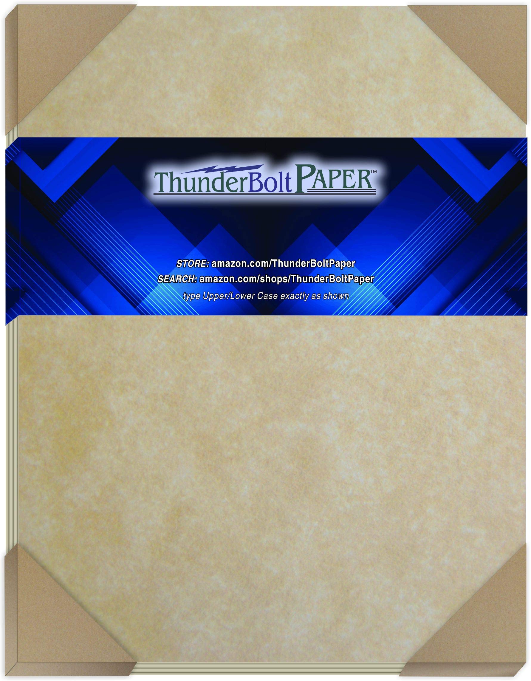 25 Antique Parchment Paper Sheets - 65lb Cover Weight, 8.5 x 11 Inches Letter Size, Printable Aged Look Cardstock for Scrapbooking, Invitations & Medieval Theme Projects