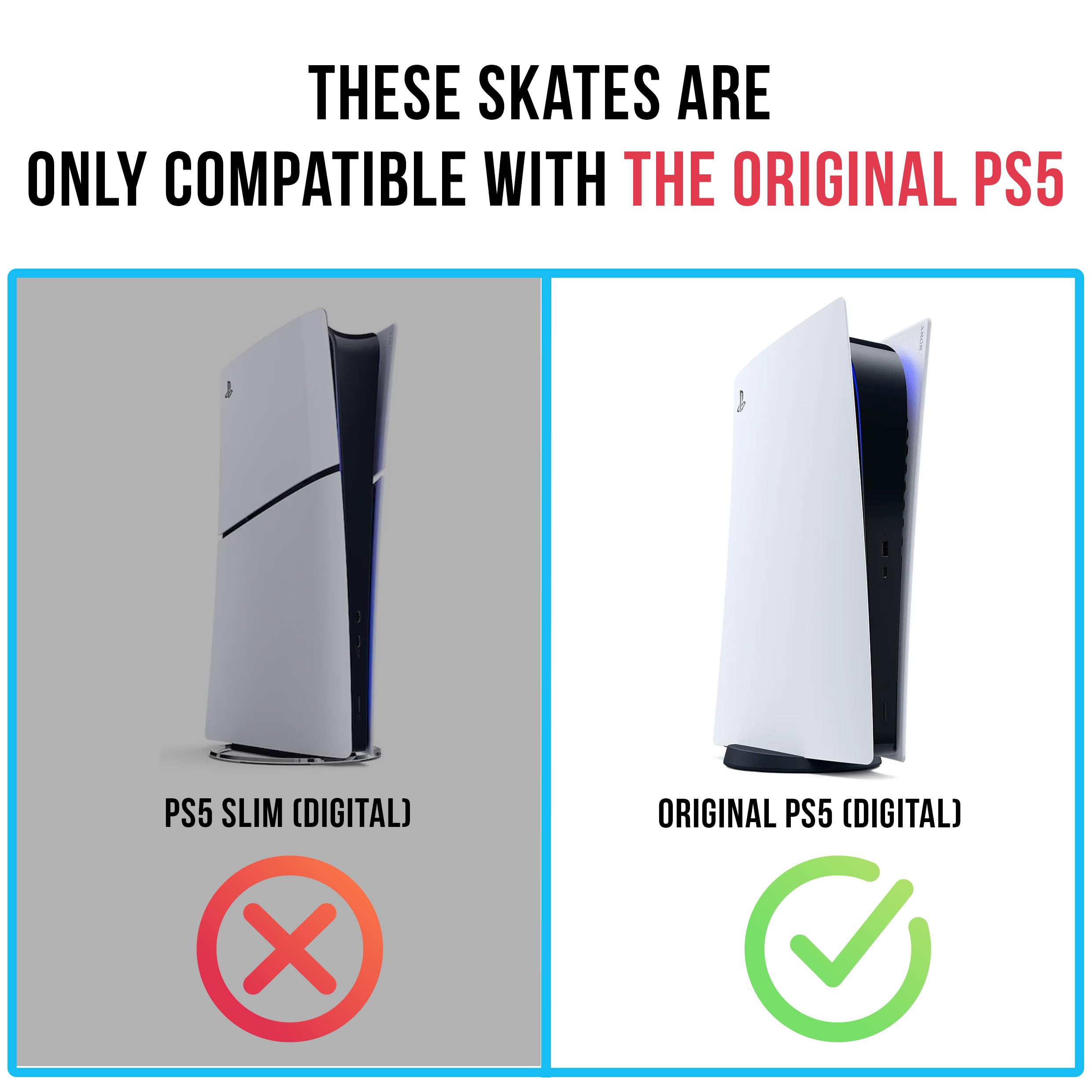 Glistco PS5 Horizontal Stand for Digital Edition - Blue Gaming Console Stand with Secure Fit & Non-Slip Base - Perfect for Living Room, Bedroom & Gaming Setup
