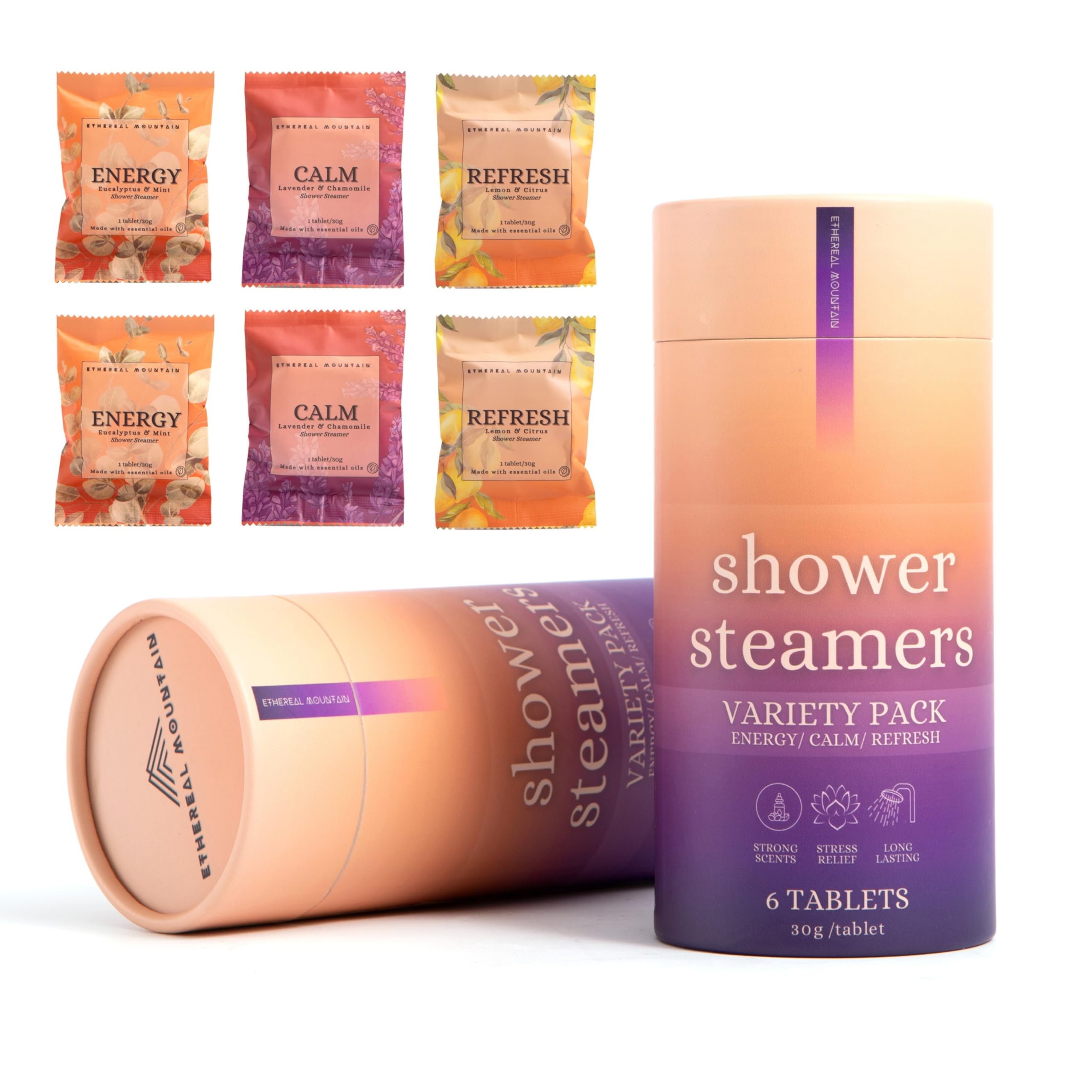 Shower Steamers 6 Pack - Assorted Aromatherapy for Relaxation, Stress Relief & Self Care - Perfect Gift for Her, Mom, Mother's Day, Birthdays & Home Warming - Enhance Your Bathroom Spa Experience