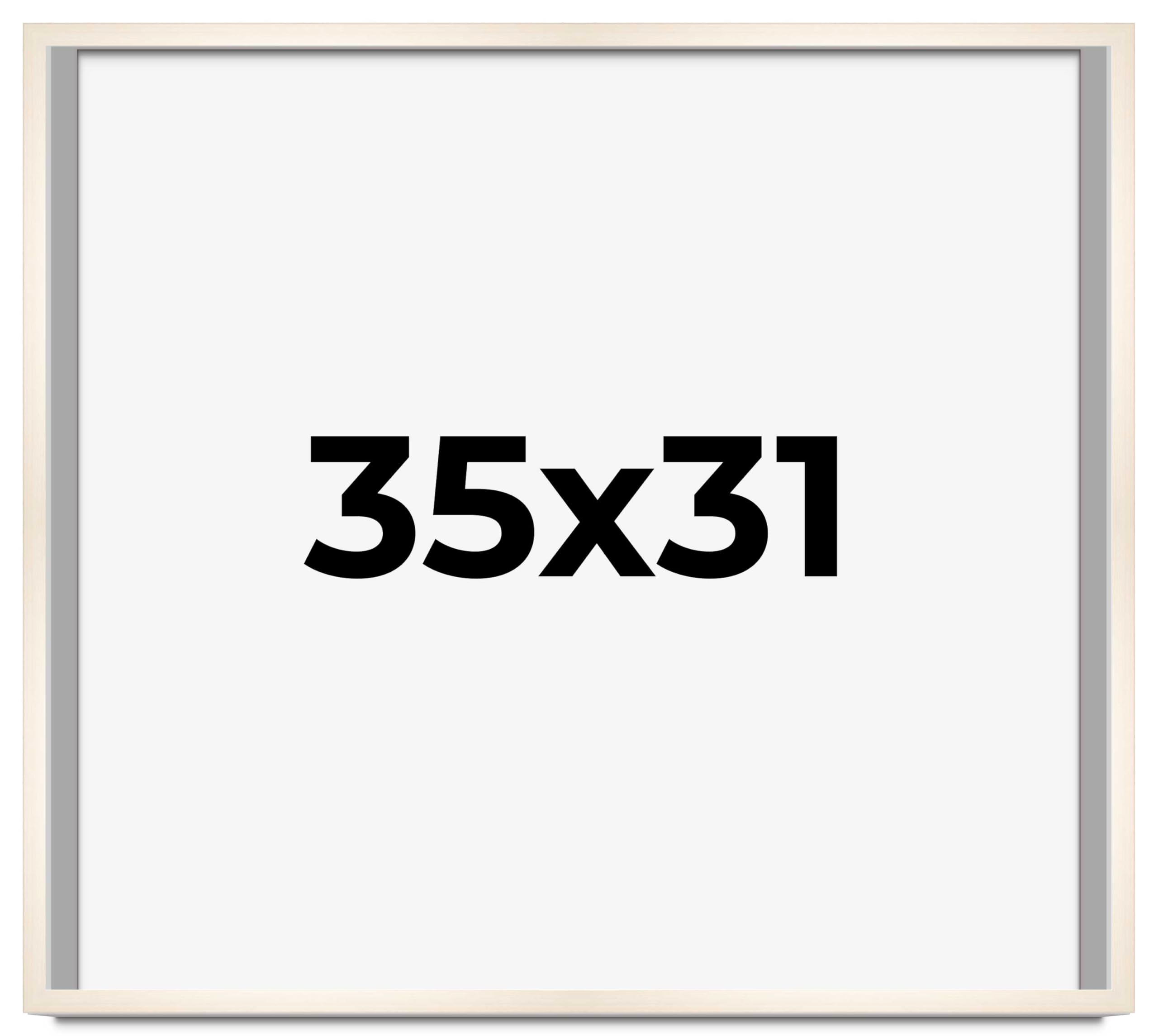 CountryArtHouse 35x31 Inch Whitewashed Solid Wood Picture Frame - 0.8125 Inch Moulding Width with UV Acrylic Plexiglass, Acid-Free Foam Backing & Hanging Hardware - Perfect for Wall Art, Family Photos, and Home Decor Display