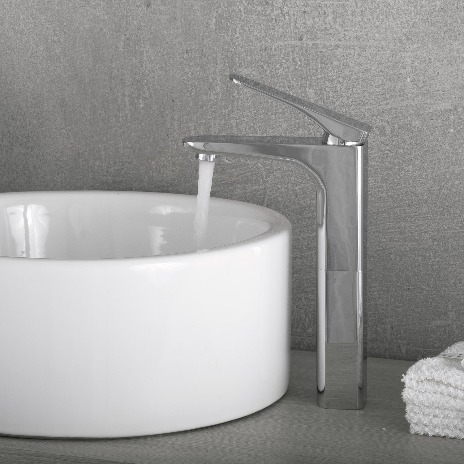 DAX 805L Single Handle Vessel Sink Bathroom Faucet - Brushed Brass Finish, 5.3