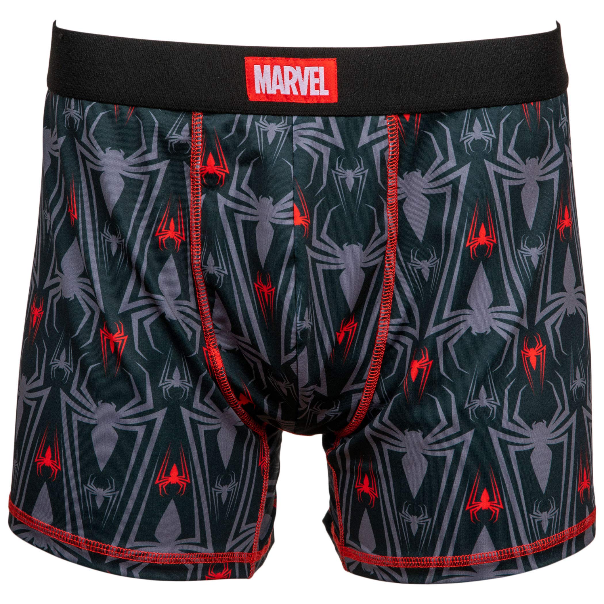 Spider-Man Logo Men's Boxer Briefs - Large, Black - Superhero Underwear for Cosplay, Halloween & Everyday Wear
