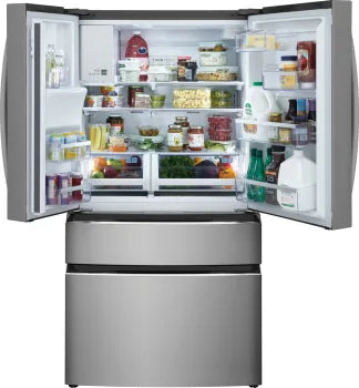 Frigidaire Gallery GRMS2773AF 26.3 Cu. Ft. Standard Depth 4-Door French Door Refrigerator in Stainless Steel - Perfect for Modern Kitchens & Large Family Storage