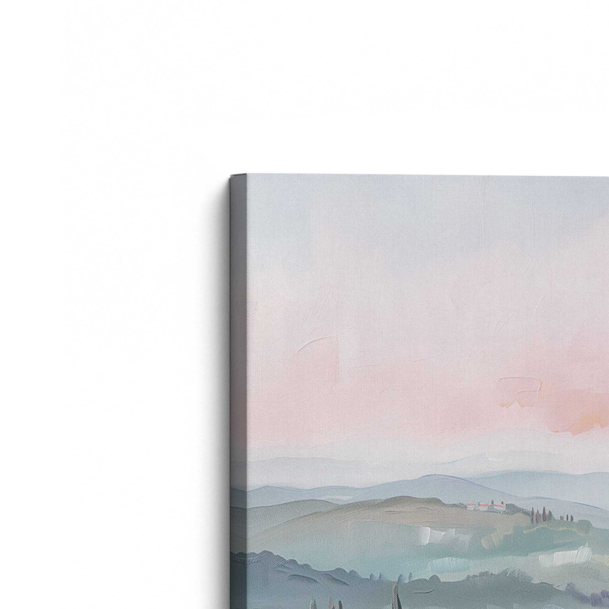 Tuscany Sunset Landscape Canvas Print - Dusk's Glow v2 Wall Art for Living Room, Bedroom & Office Decor