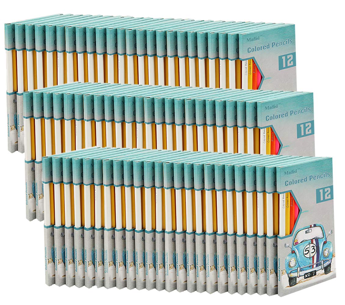 Madisi Colored Pencils Bulk - 864 Pre-Sharpened Non-Toxic Art Supplies (72 Packs of 12) - Perfect for Classroom, Art Projects & Coloring Books