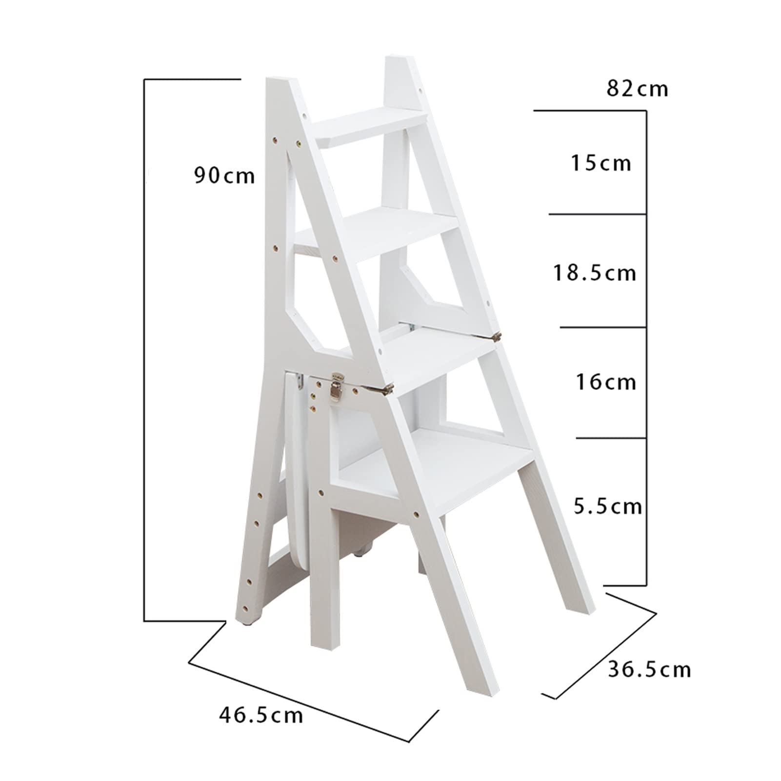 AYVADA 4-Step Folding Step Stool Ladder, Multifunctional Portable Step Stool for Home, Kitchen, Garage, Library - White | Perfect for Reaching High Shelves, Organizing, and Household Tasks