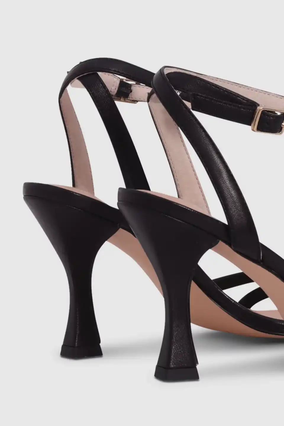 Atticus Black Double Strap High Heel Sandals for Women - Elegant Dressy Strappy Heels for Parties, Weddings & Evening Events