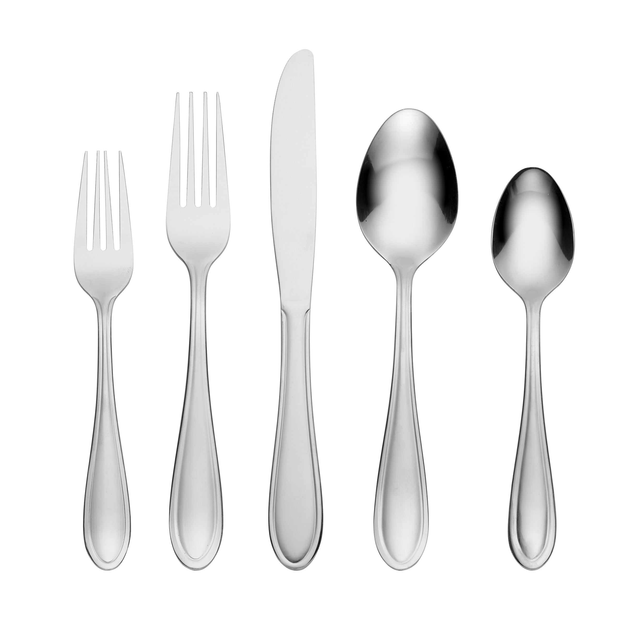 Lincoln 46-Piece Stainless Steel Flatware Set with Storage Caddy - Elegant Silverware for Dinner Parties, Weddings & Everyday Dining