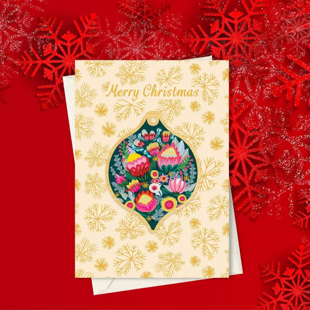 Bush Bouquet Australian Christmas Card & Ornament - Perfect for Holiday Greetings, Tree Decorations, and Festive Gift Giving