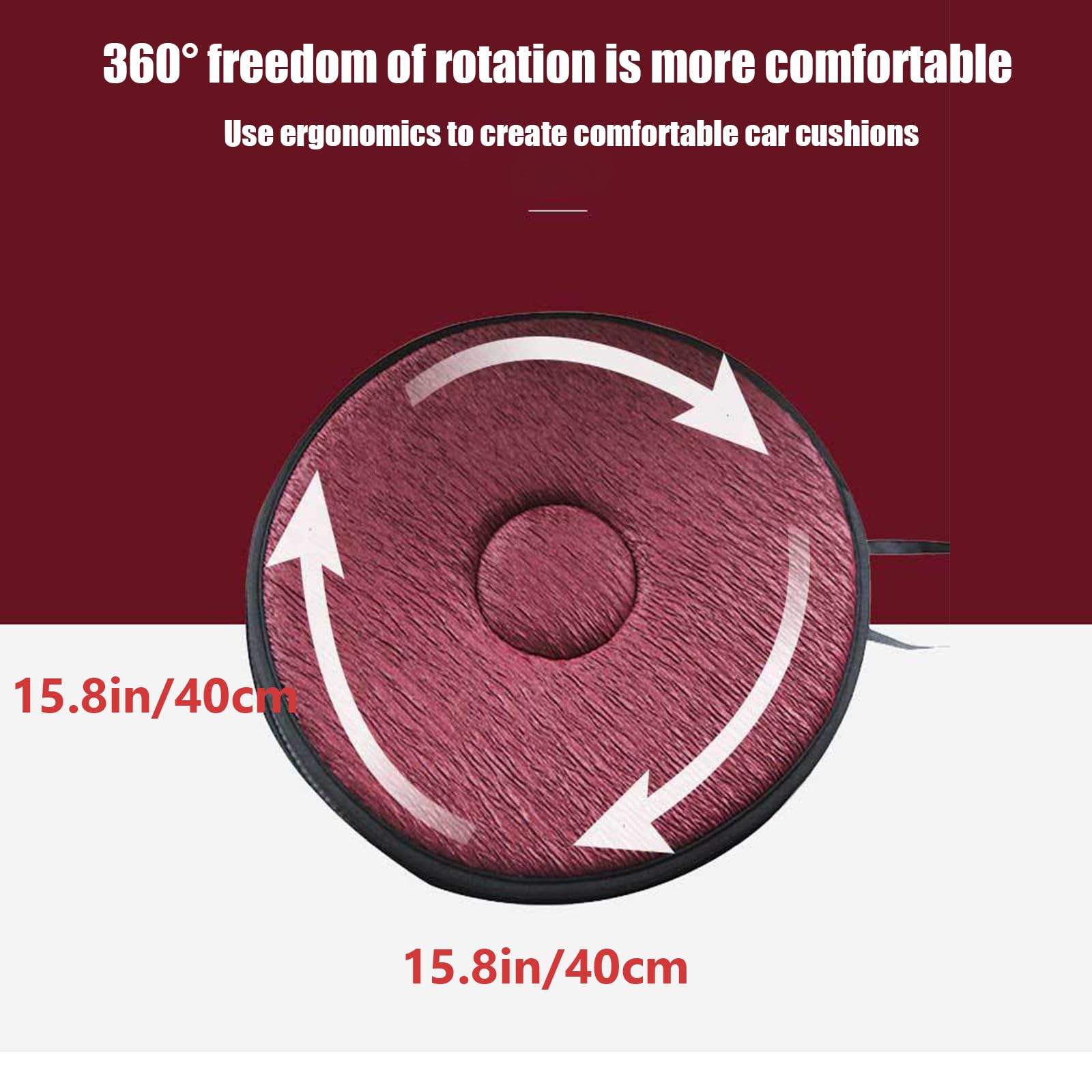360° Rotating Car Seat Cushion for Elderly & Adults - Non-Slip Swivel Cushion for Car Seats & Office Chairs - Perfect for Easy Entry/Exit & Long Drives (Black)