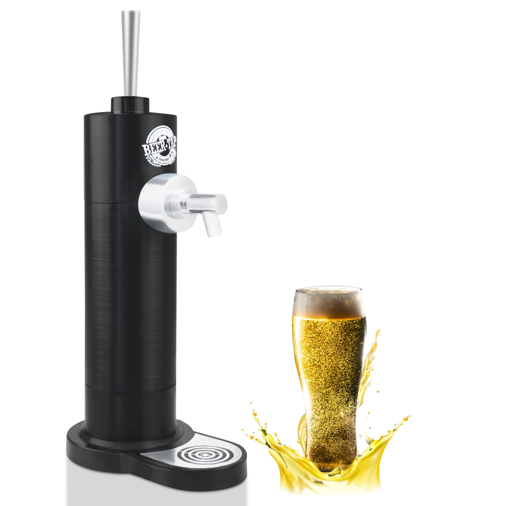 Richard Bergendi Portable Mini Keg Draft Beer Dispenser - Home Draught Beer Pump & Tap for All Canned Beers, Ale, Lager | Perfect for Parties, BBQs, Man Cave & Gifts for Men, Husband, Dad, Beer Lovers (Black)