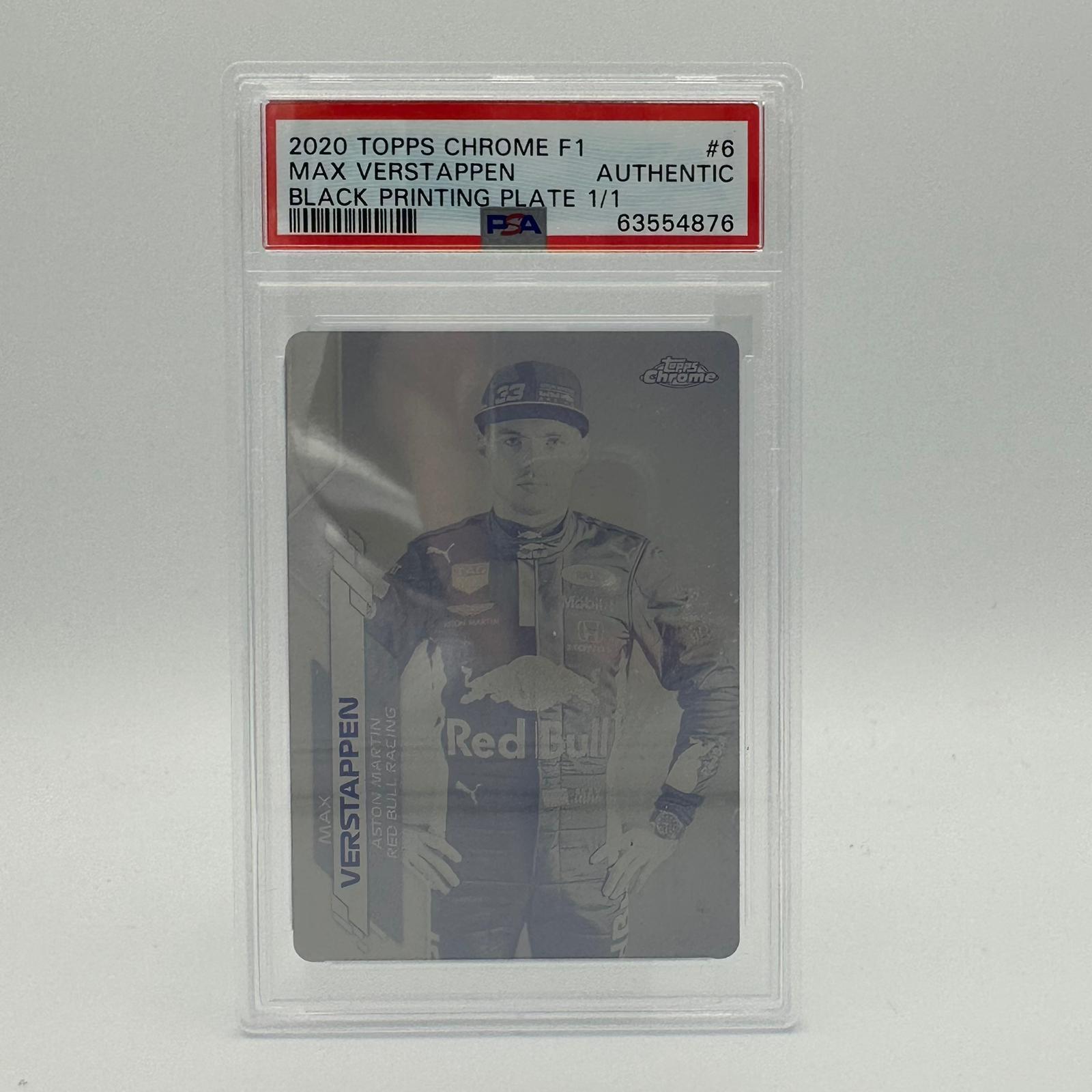 Max Verstappen #6 Black Printing Plate Chrome 2020 Rookie Card - Limited Edition Collectible for F1 Racing Fans & Memorabilia Enthusiasts