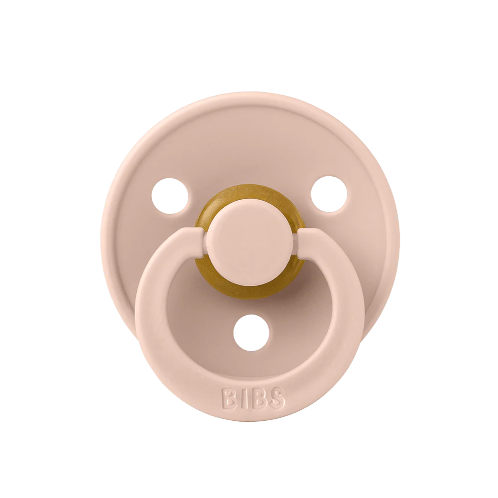 BIBS Original Natural Rubber Latex Pacifiers - Anatomical Nipple, BPA-Free Baby Soothers (2-Pack) for Newborns & Infants - Perfect for Daycare, Travel & Bedtime Comfort