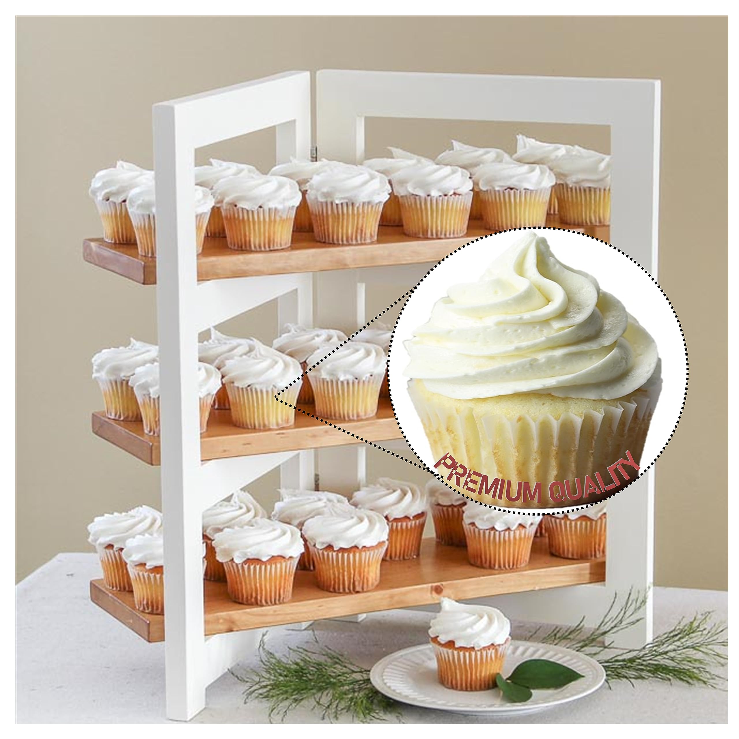 Mr Miracle Standard Size Baking Cups - 500 Pack Premium White Grease-Proof Cupcake Liners, Oven & Microwave Safe Paper Baking Cups for Muffins, Cakes, Desserts - Perfect for Home Baking, Parties & Holiday Treats