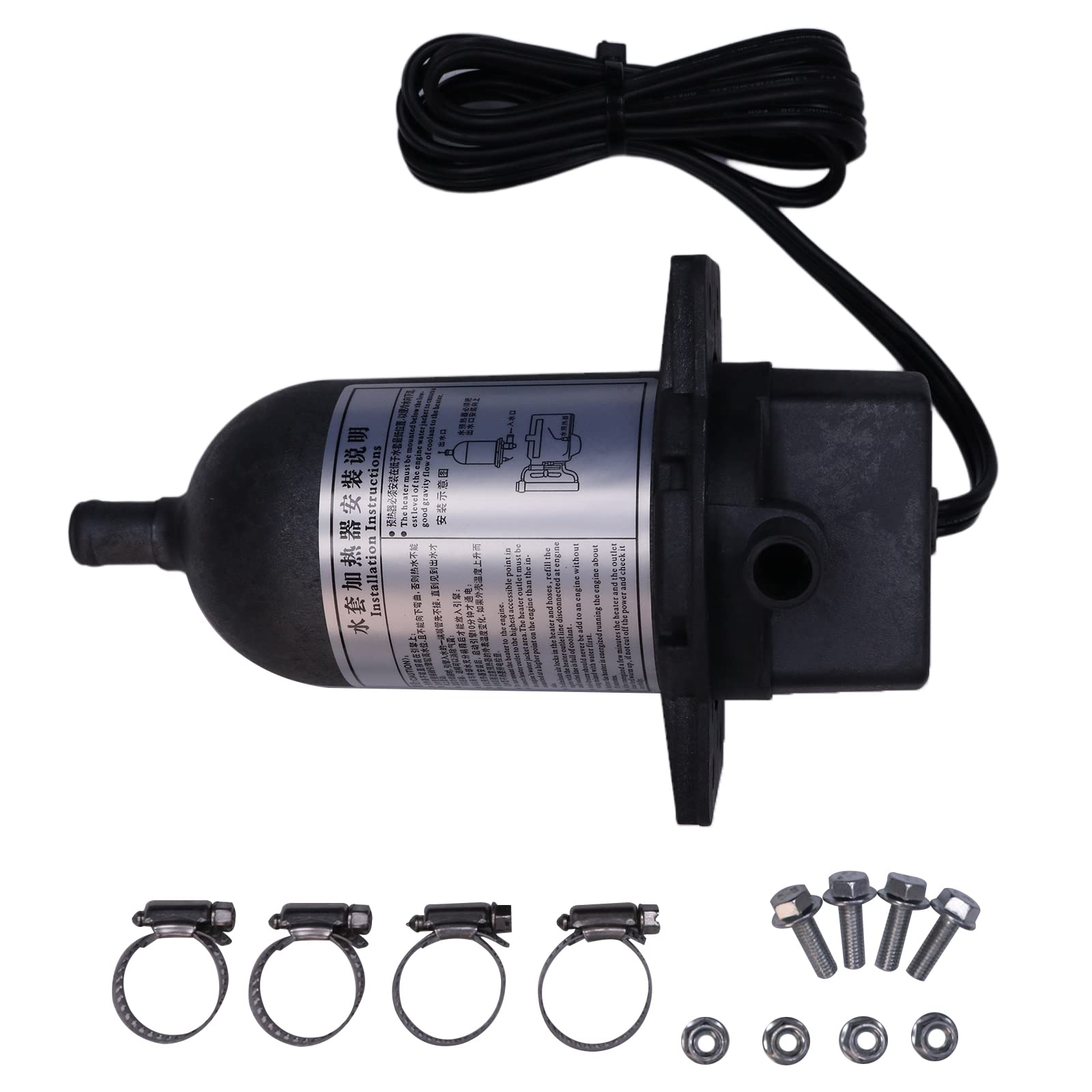 DVPARTS 1500W 120V Engine Coolant Heater | TPS151GT10-000 (590-893, 590893, 084918G) | Universal Pre-Heater for Generators, Tractors, Buses, Trucks, Boats & Vehicles | Winter Engine Warm-Up Solution